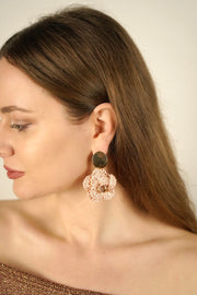 Elegant Blush Flower Earrings