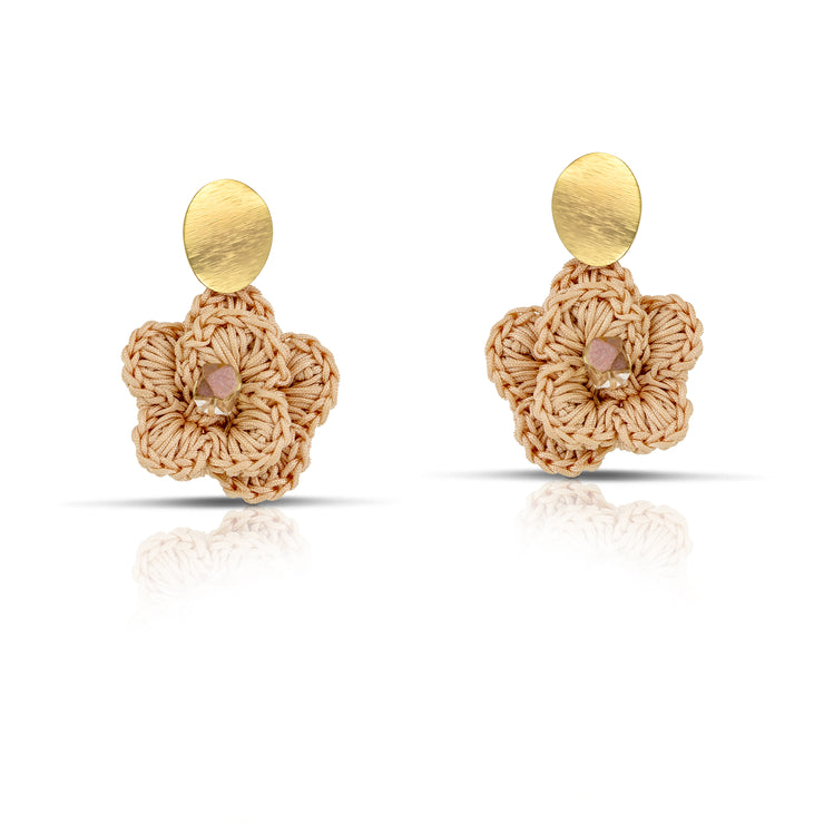 Elegant Blush Flower Earrings