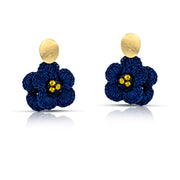 Deep Blue Flower Earrings