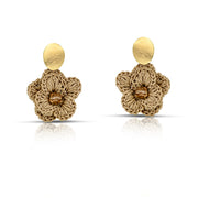 Sophisticated Beige Flower Earrings