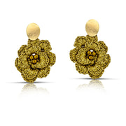 Dramatic Golden Flower Earrings